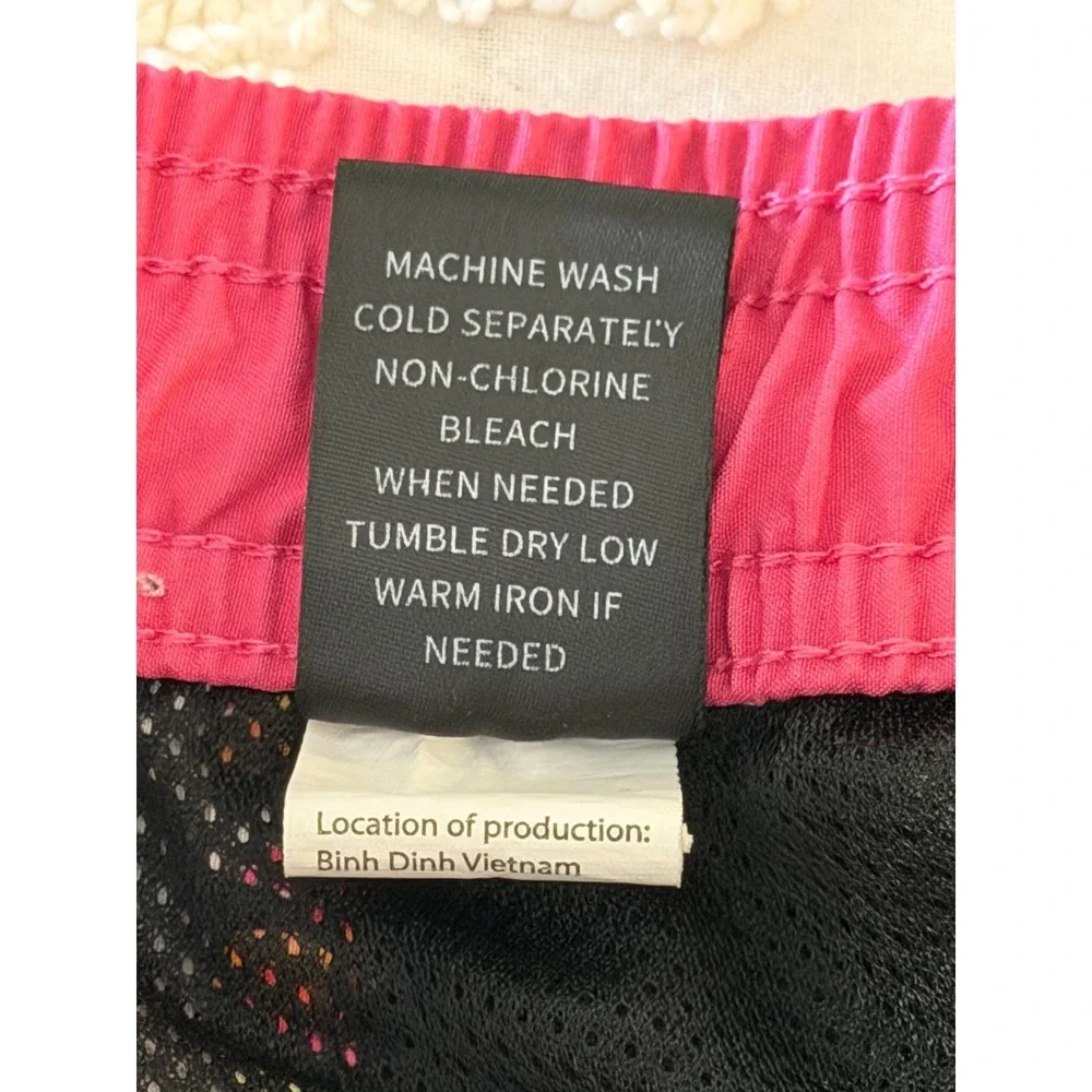Blue Crown Tropical Bird of Paradise Swim Trunks Pink Black M Kids Beach Surf - Picture 13 of 14